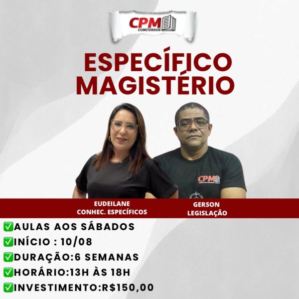 TURMA ESPECÍFICO MAGISTÉRIO