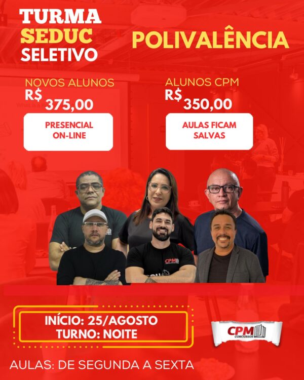 TURMA SELETIVO SEDUC POLIVALÊNCIA