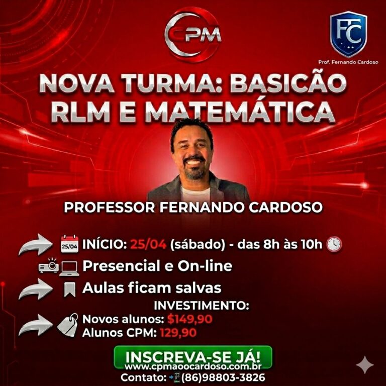 Nova Turma: Basicão RLM e Matemática